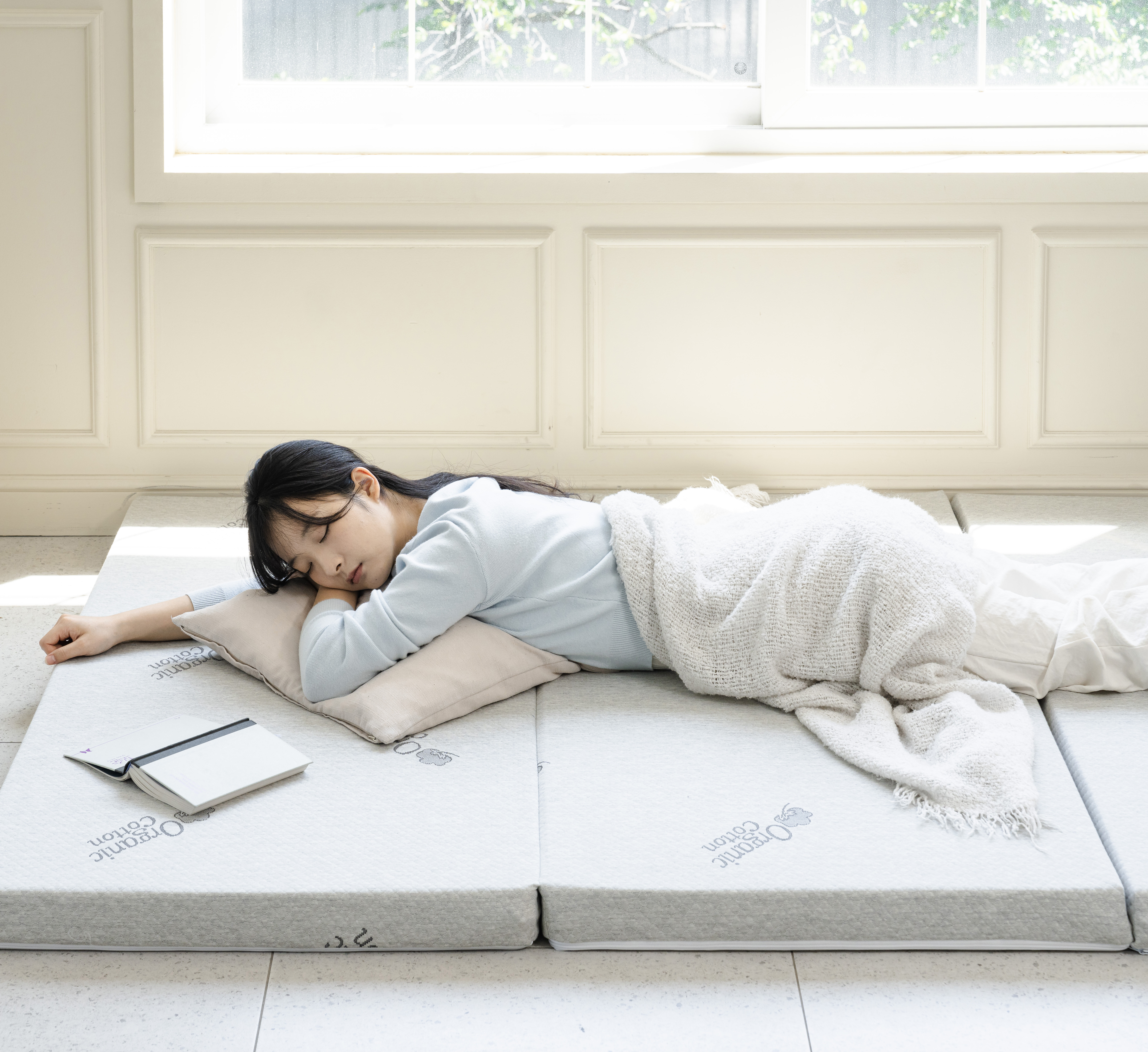 딥코어 3단 접이식 매트리스 1인용 허리에 좋은 단단한 바닥 수면 매트 5cm MS