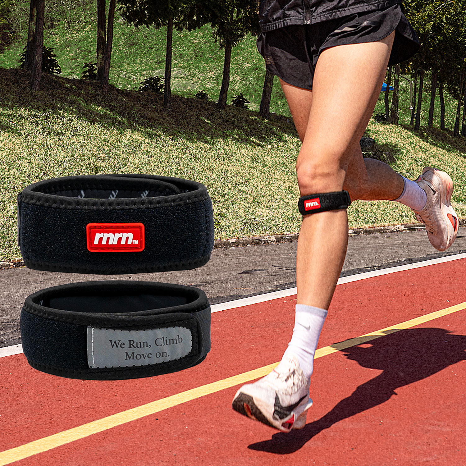 rnrn 무릎보호대 러닝 마라톤 등산 테니스 베드민턴 테이핑 슬개골 밴드