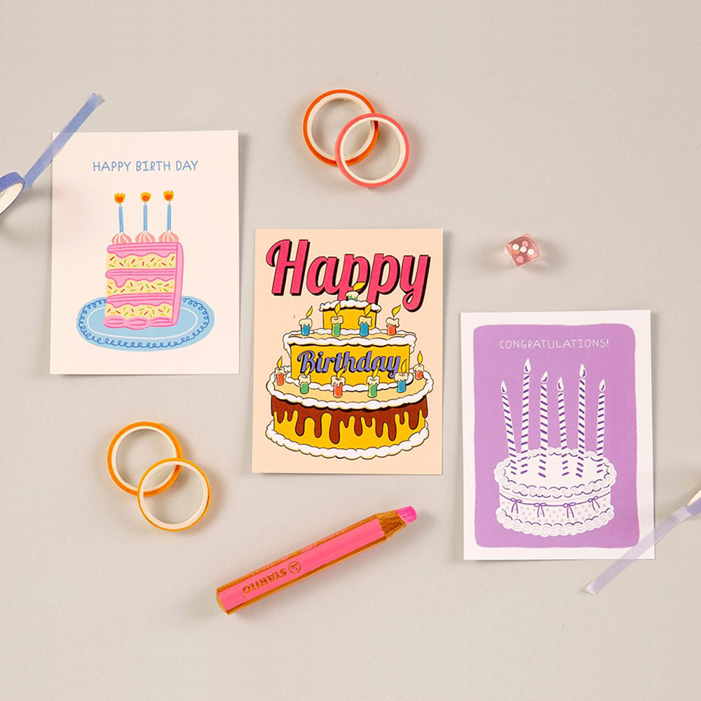 생일 축하 케익 카드 세트 11종 - 상품 이미지