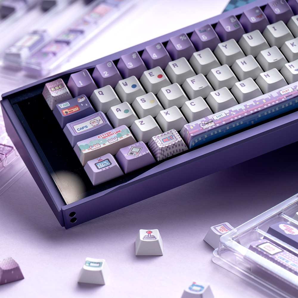 Soulcat 고함량 PBT 염료승화 + PC 영문 키캡 167키 (아케이드 고양이) - 상세 이미지 5