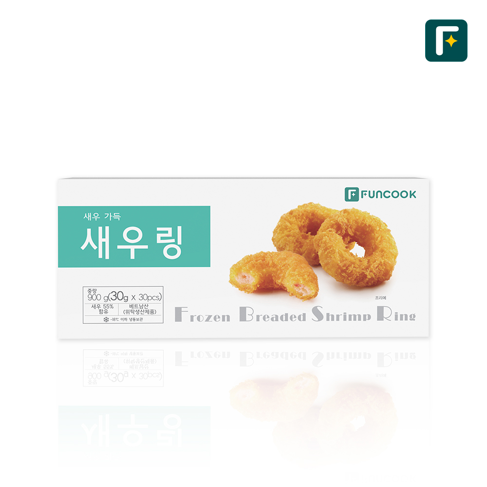펀쿡 새우가득 새우링 900g 빵가루 왕 새우튀김