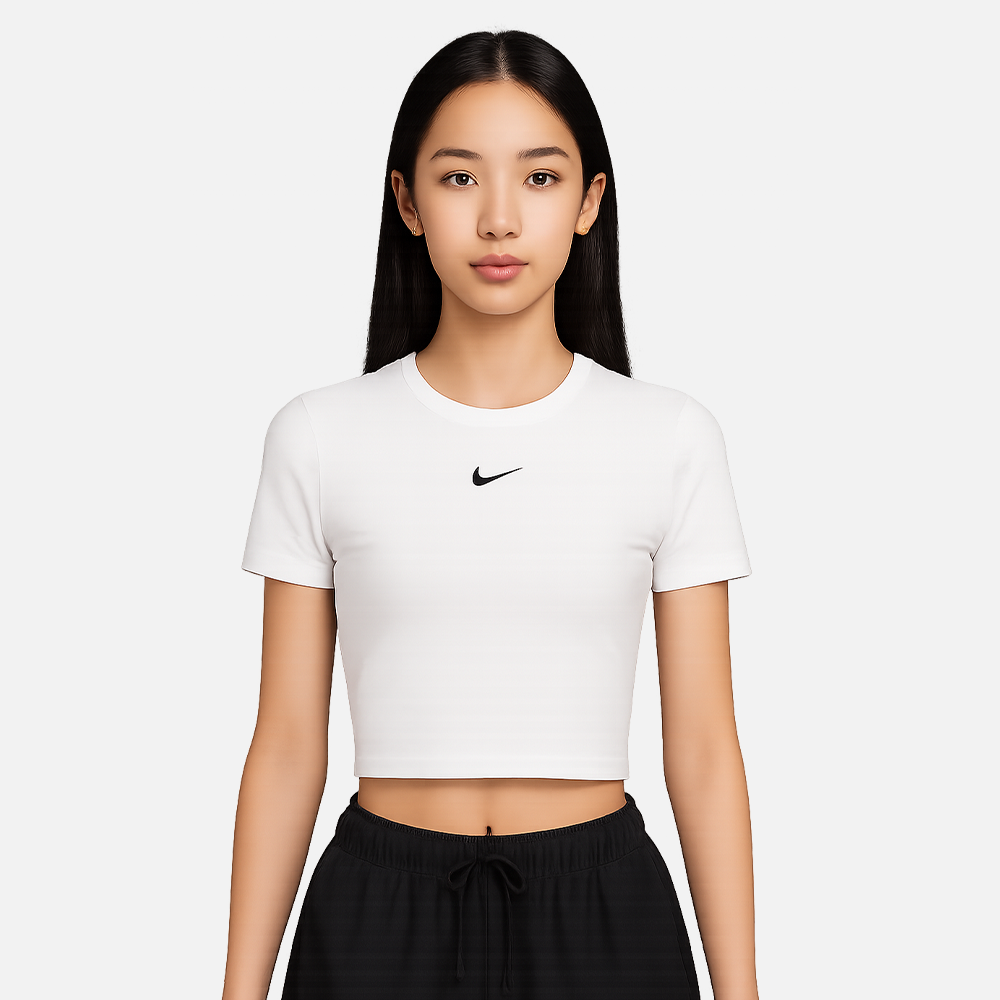 나이키 우먼 에센셜 크롭 반팔티 FB2874-100