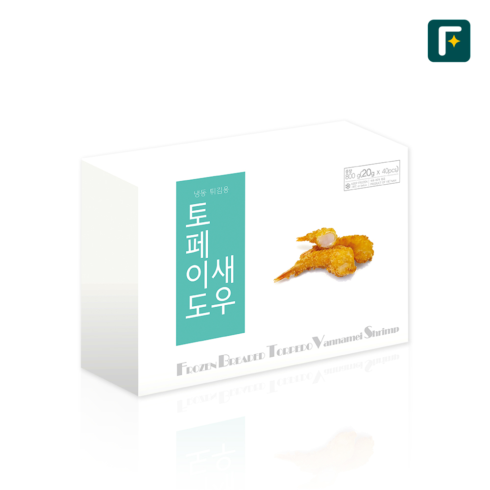 펀쿡 토페이도 새우튀김 800g (20g X 40미) 빵가루 일식 토페도 새우튀김 업소용