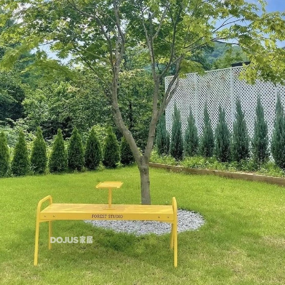 철제벤치의자 대기의자 감성 테라스 대기 벤치 가든 카페 - 상세 이미지 3