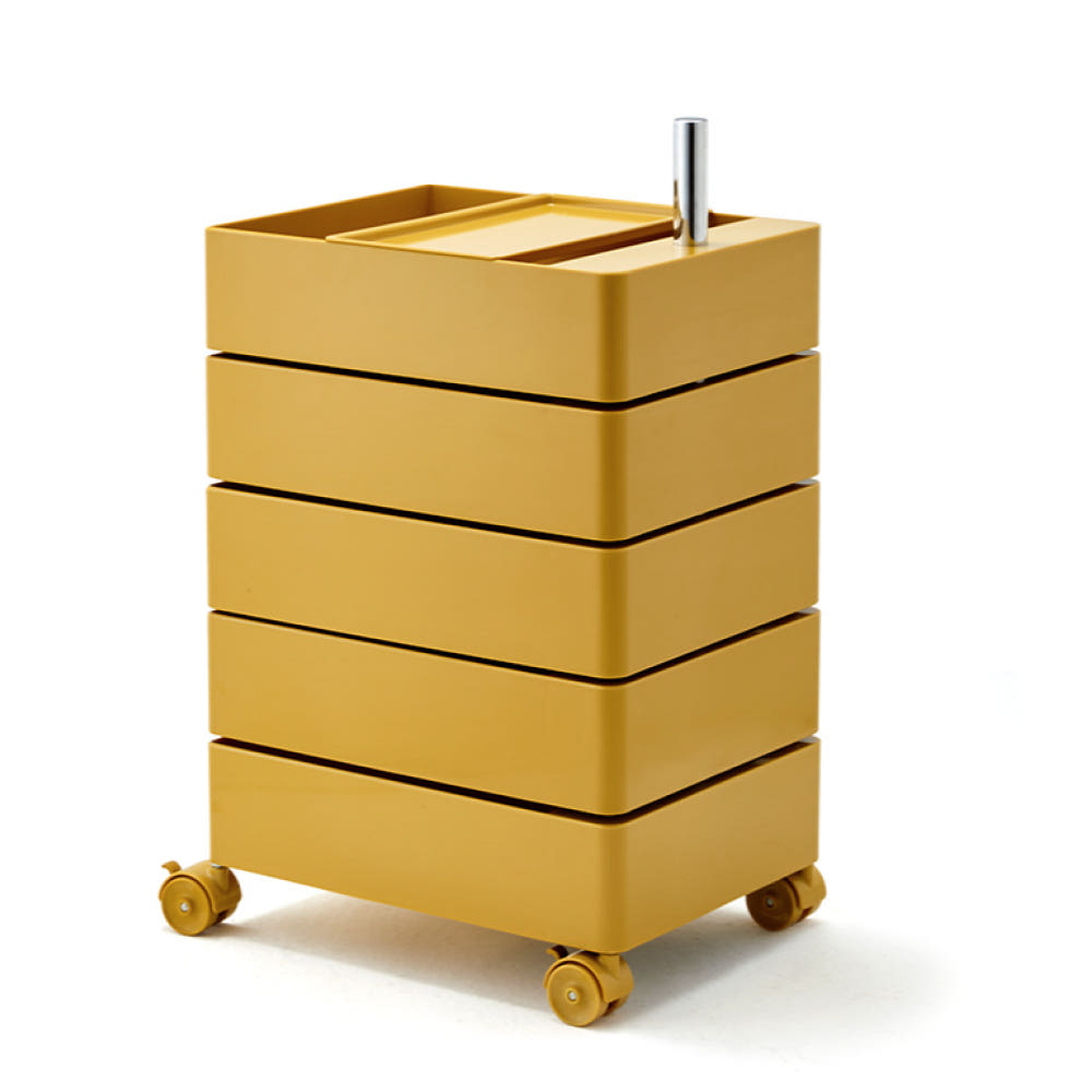 플랫28 회전서랍 트롤리 5단 비라인 트롤리 카트 이동식 무빙 기저귀 수납 웨건 머스타드