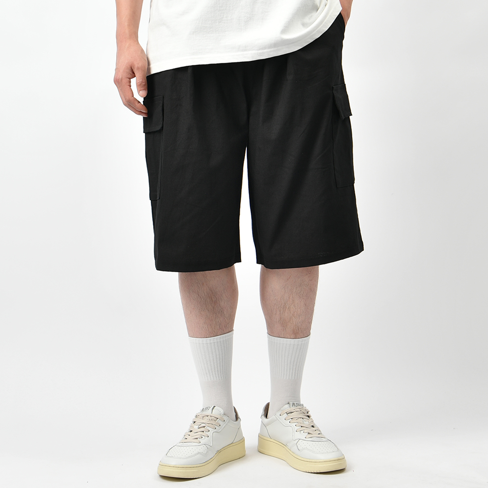 남자반바지 버뮤다팬츠 카고 와이드 린넨 라이크 여름 밴딩 6부 팬츠 - 상세 이미지 2