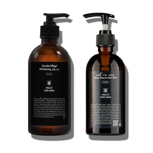 홀츠포맨 남성 남자 미백 스킨 토너 300ml 에프터 쉐이브 올인원 300ml 2종 세트 면도 후 진정 화이트닝 화장품 - 상품 이미지