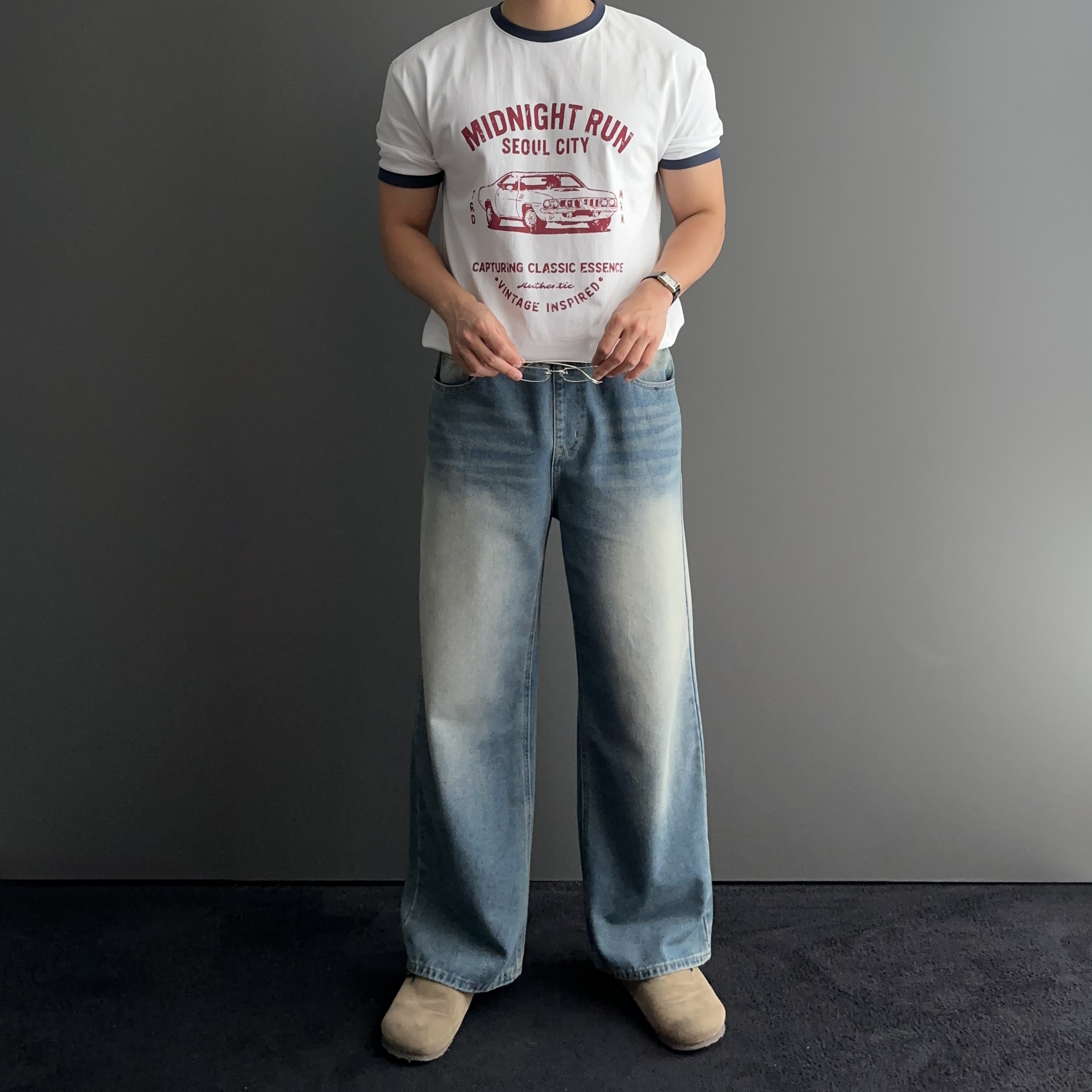 1+1 남자링거티 두꺼운반팔티 - 상세 이미지 4