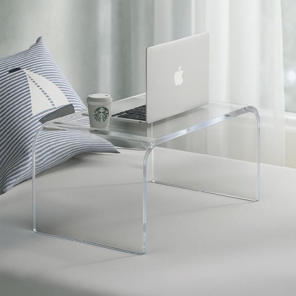 침대 노트북테이블 이동식 투명 협탁 거실 아크릴 선반 S / 38.8x25x22cm