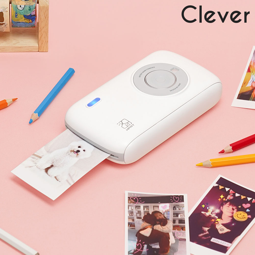 클레버 CP2100 휴대용 포켓 컬러 포토프린터 즉석 사진인화 일체형 블루투스 와이파이 - 메인 이미지
