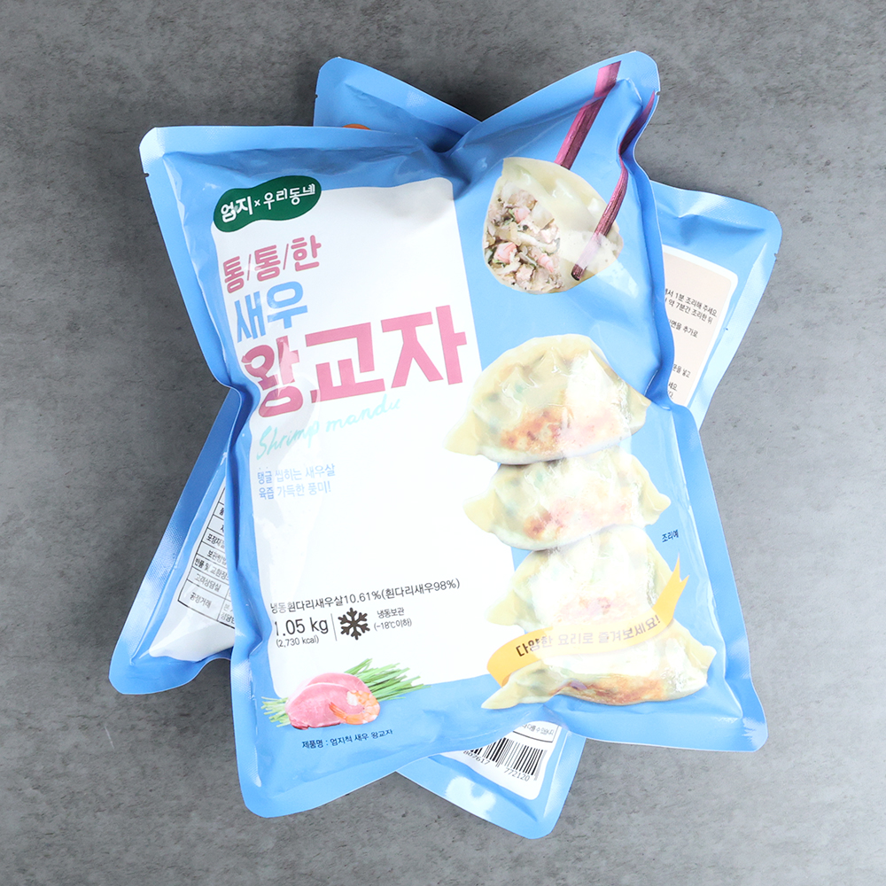 엄지식품 엄지척 새우 왕교자 만두 튀김 찐 만두 새우왕교자, 1.05kg, 8개