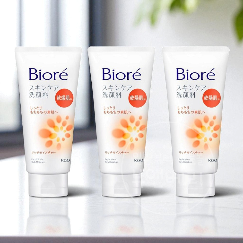 카오 비오레 스킨 케어 클렌저 리치 모이스처 130ml, 3개 - 메인 이미지