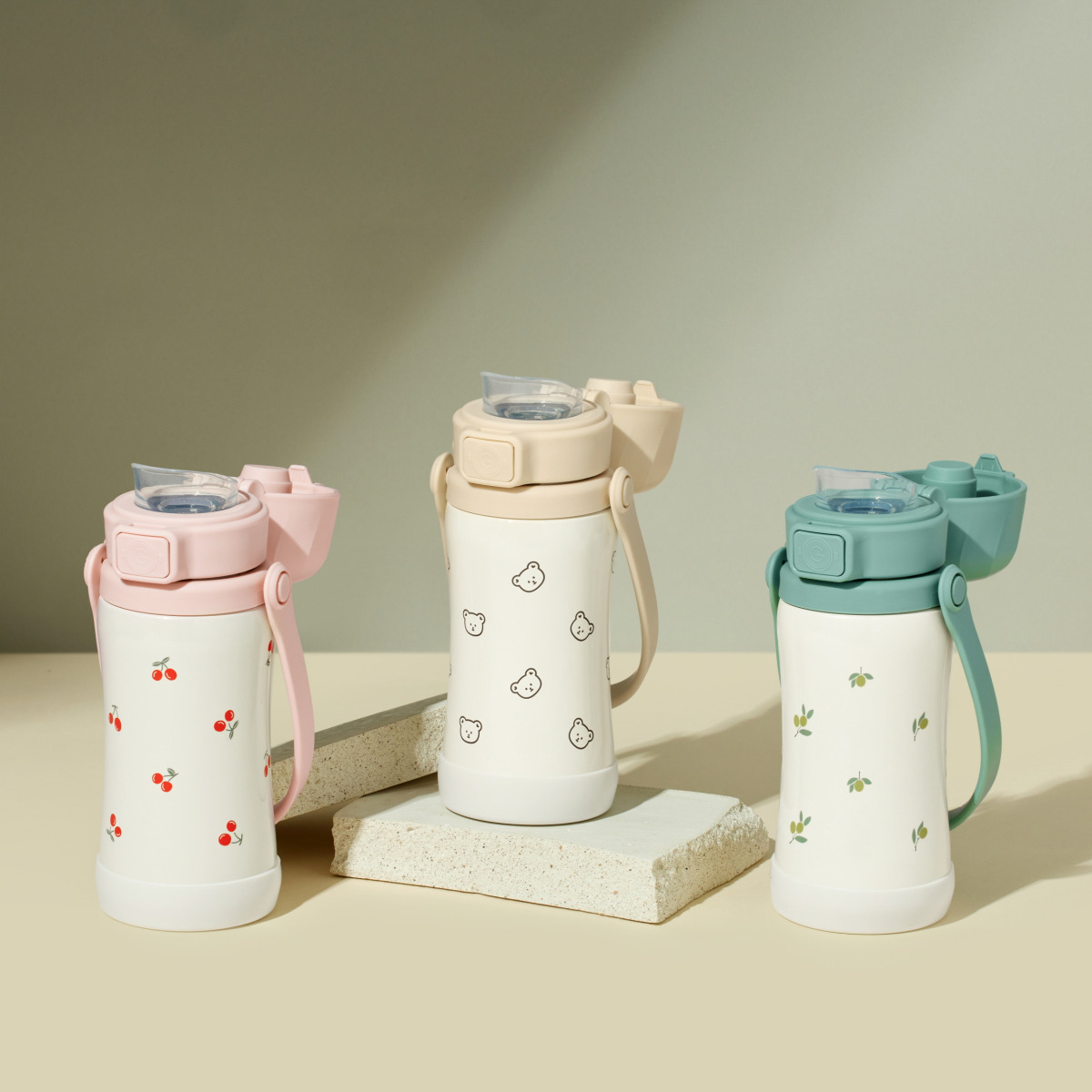 그로미미 유아텀블러 유치원물병 스텐 원터치