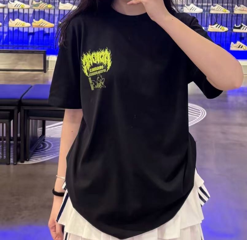 아디다스 블랙 남성 반팔 티셔츠 Q12 TS DE