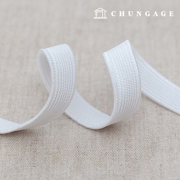 바지고무줄 허리 고무밴드 광택 탄력 10mm 화이트 77284