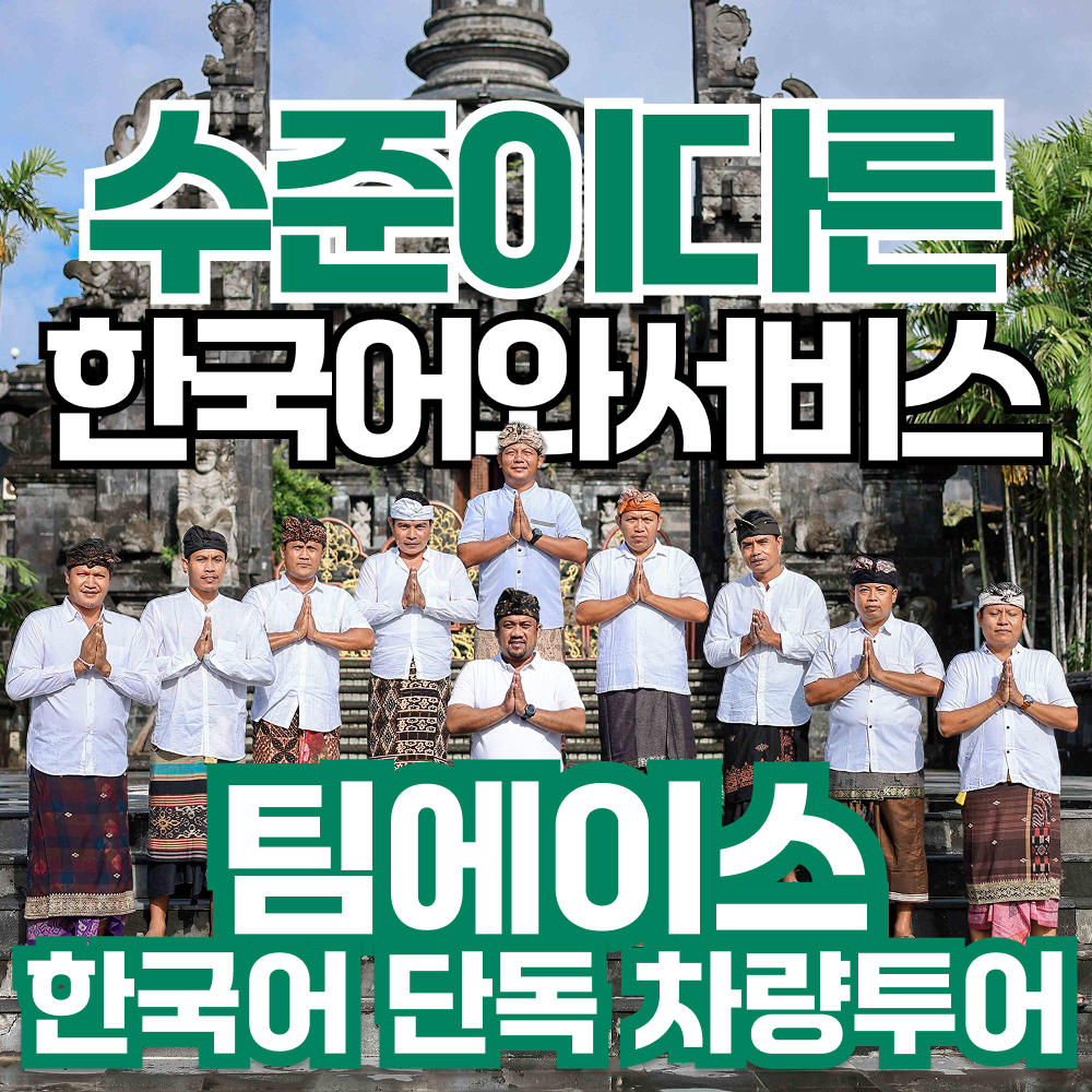 팀에이스 발리 한국어 가이드 투어 자유 우붓 동부 택시 차량 여행 남부 킨타마니 낀따마니 누사페니다 바투르산 지프투어 일출 체크아웃