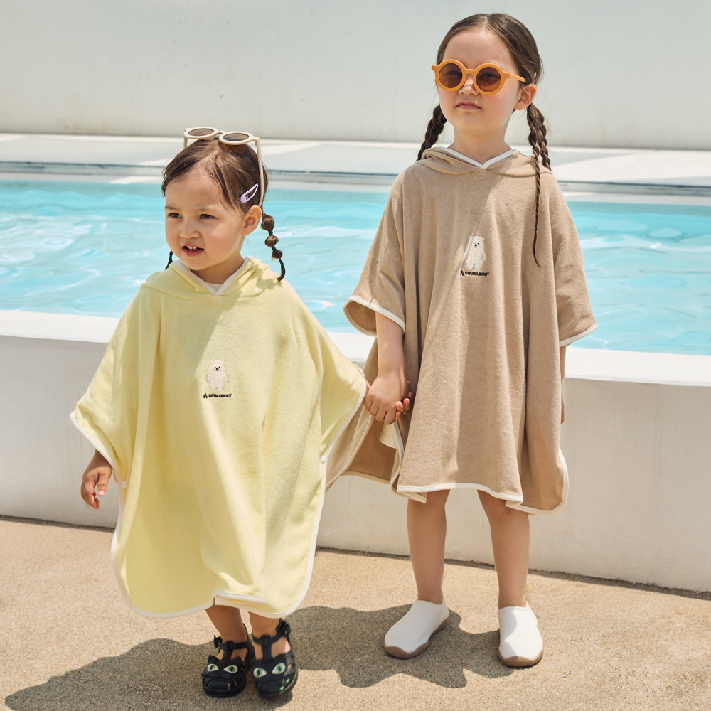 유아 아기 비치 가운 후드 물놀이 수영 초등 어린이 극세사 샤워 목욕 판초 타올