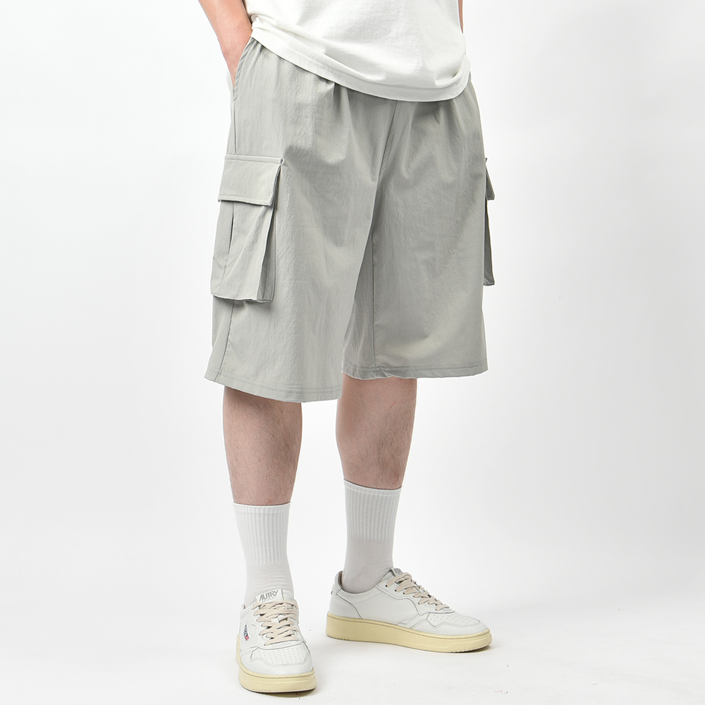남자반바지 버뮤다팬츠 카고 쿨 냉감 와이드 나일론 여름 밴딩 6부바지 - 상세 이미지 4