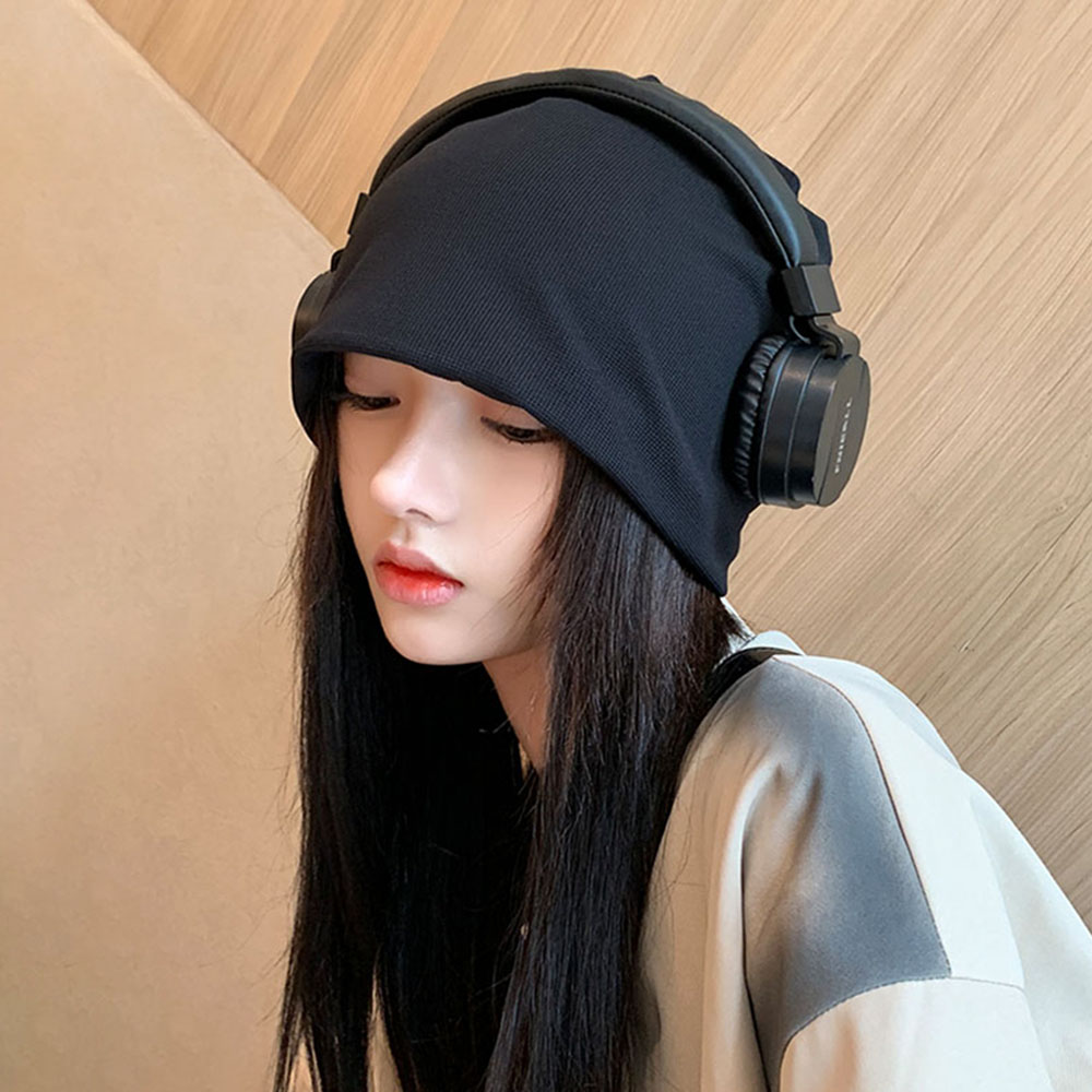 오버핏 롱비니 면 두건 비니 모자 - 상세 이미지 3