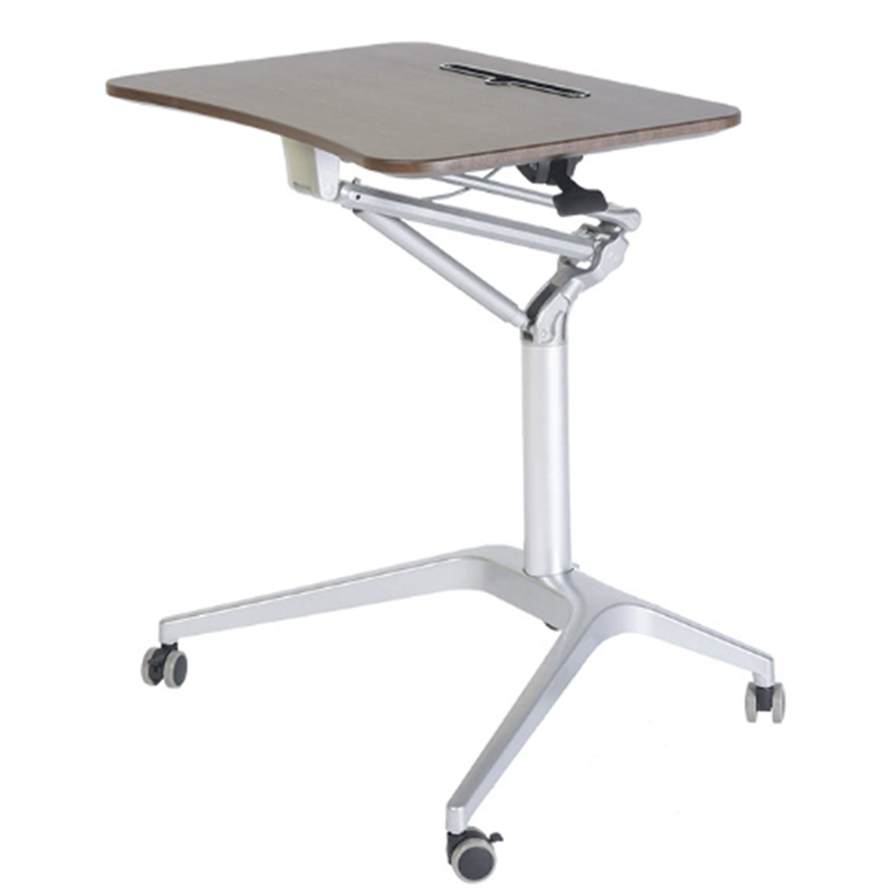 수동 공압식 높이조절 스탠딩 리프팅 책상 높낮이조절 데스크 실버 프레임-화이트 보드