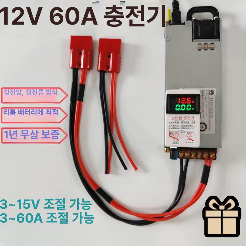 대전류 14.6V 60A 인산철 리튬 배터리 충전기 산업용 캠핑용 고속충전 악어클립형 - 상세 이미지 2