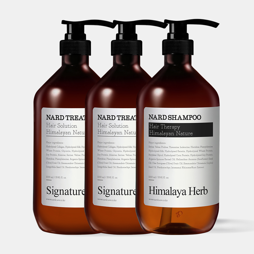 [3L 단백질 집중케어] 나드 대용량 트리트먼트 시그니처 1L 2개+샴푸 시그니처 1L 1개