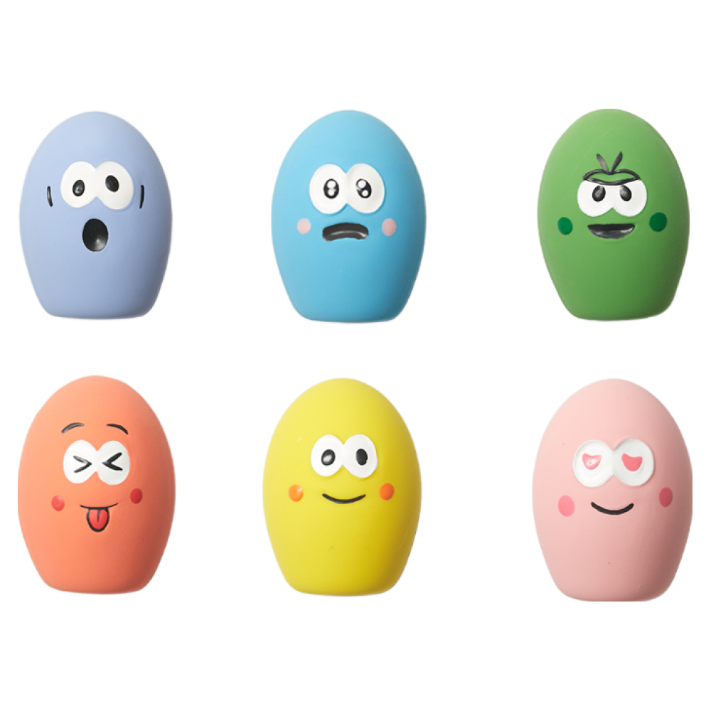 강아지장난감 달걀 공 라텍스 삑삑이 6개 세트