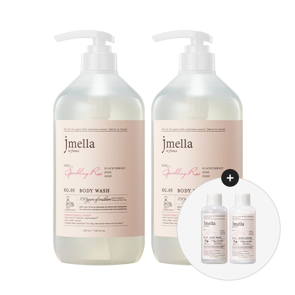 1+1 제이멜라 대용량 퍼퓸 바디워시 1000ml 페이보릿 (GIFT. 여행용 2종 세트) - 메인 이미지