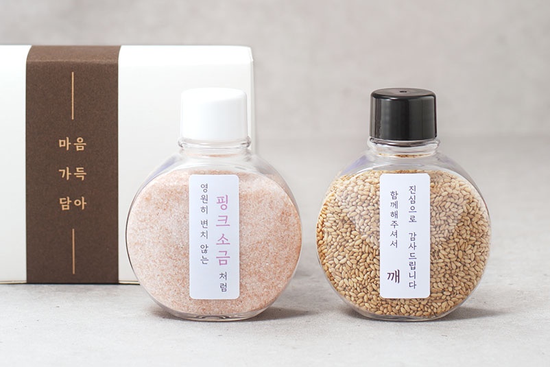 여섯별이야기 핑크솔트 소금 깨 답례품 웨딩 조문 돌 잔치 개업 승진 마음가득 세트 이미지 6