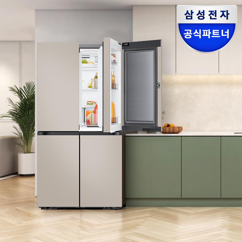 삼성전자 비스포크 냉장고 4도어 902L RM70F90M2GD 에센셜베이지 푸드쇼케이스