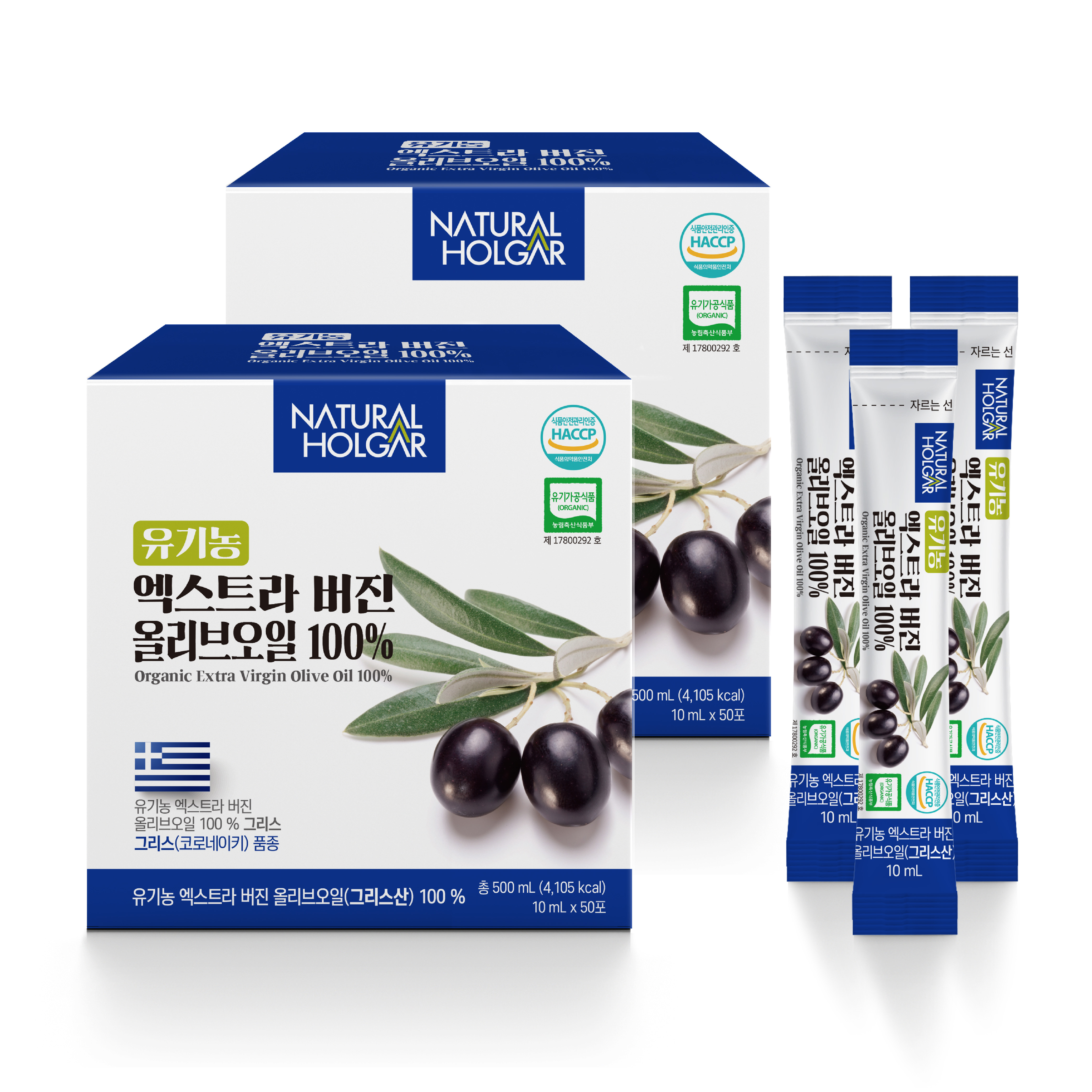 네츄럴올가 유기농 엑스트라버진 올리브오일 100% 스틱 그리스 500ml, 2개 - 메인 이미지