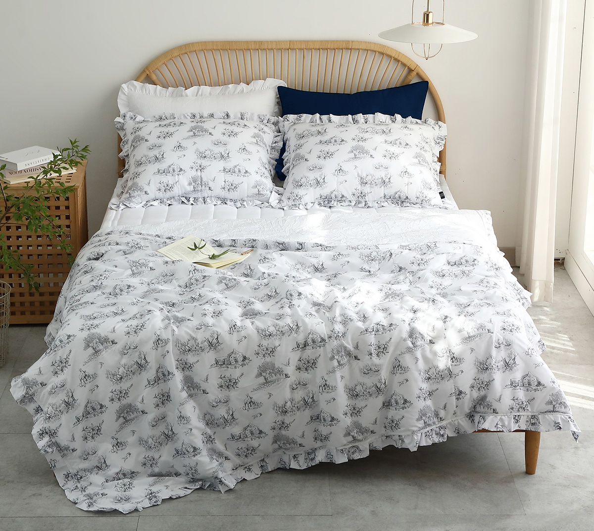 엠시베딩 간절기이불 뜨왈 구름 알러지케어 프릴 이불 SS