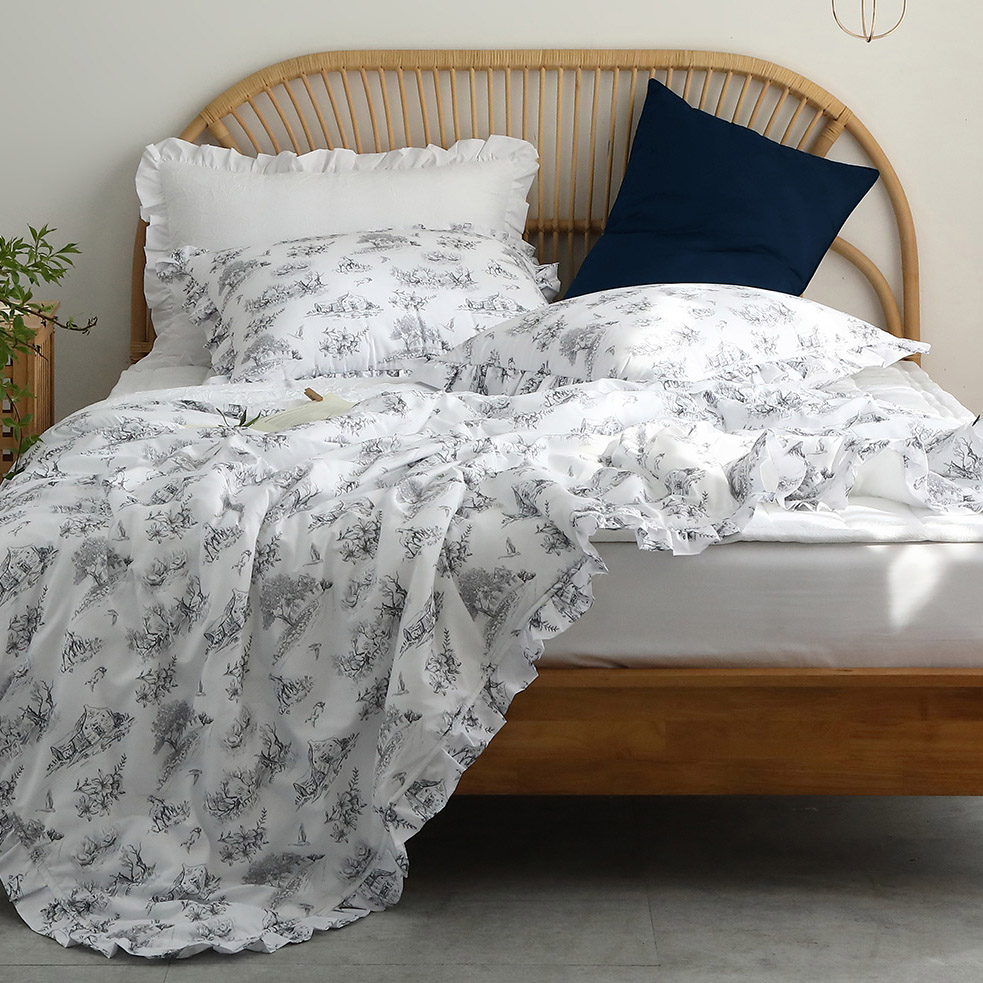 엠시베딩 간절기이불 뜨왈 구름 알러지케어 프릴 이불 SS