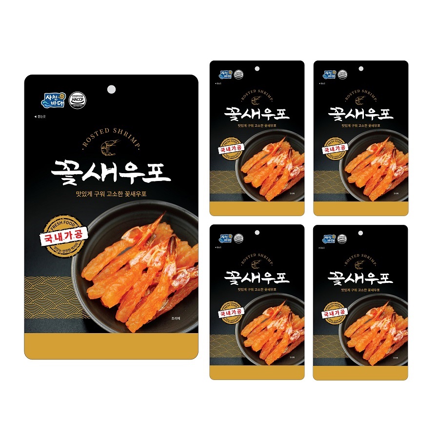 새우포 꽃새우포 5봉 두절 맥주안주 간식 총20~25미 - 상품 이미지