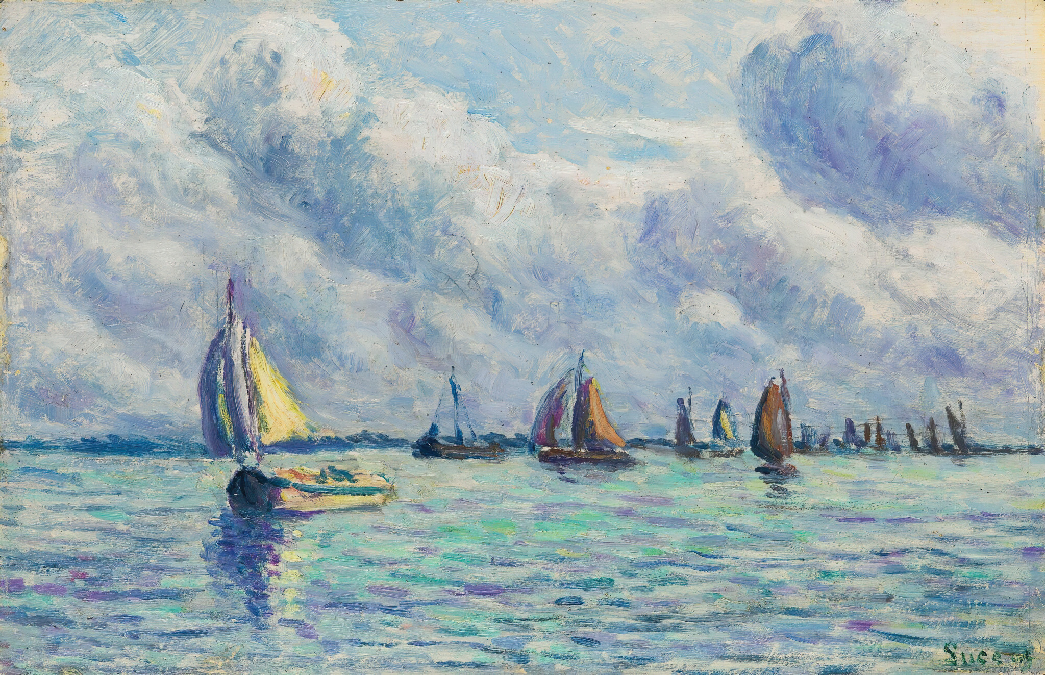 Bateaux Sur La Meuse À Rotterdam 원본비율 아트포스터 루스 - 상품 이미지