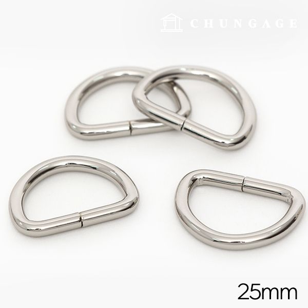 D링 가방부자재 가방끈 연결고리 베이직 25mm 실버 47472 - 메인 이미지