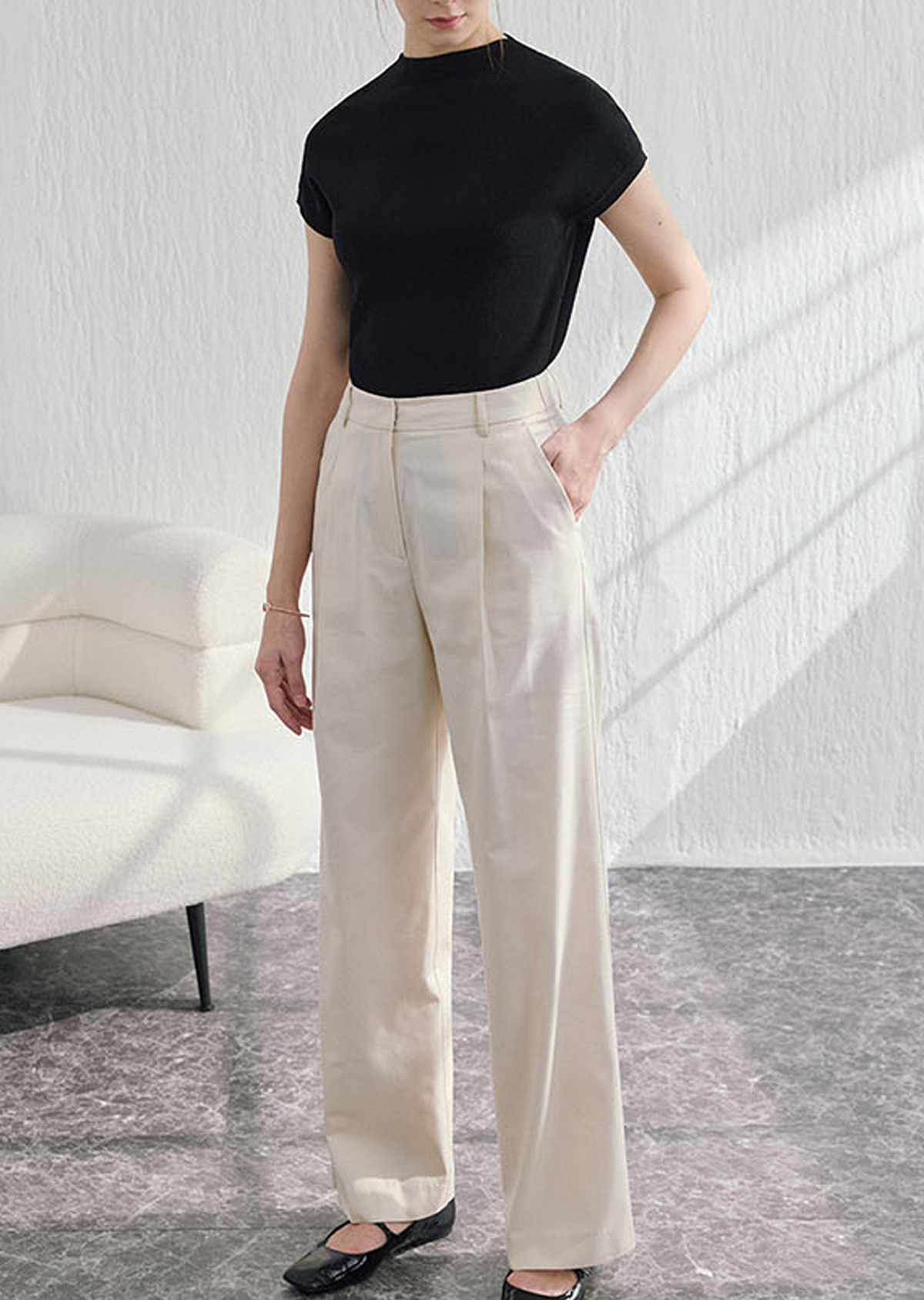 봄 텐셀 코튼 팬츠 - 상세 이미지 2