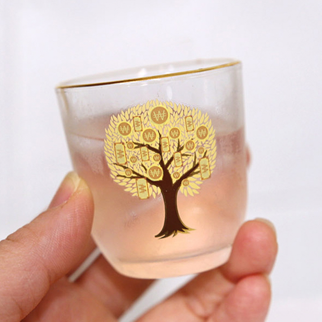 변색소주잔 2잔 세트 돈나무 색이변하는술잔 마오타이 고량주 빼갈잔 외국인 집들이 선물