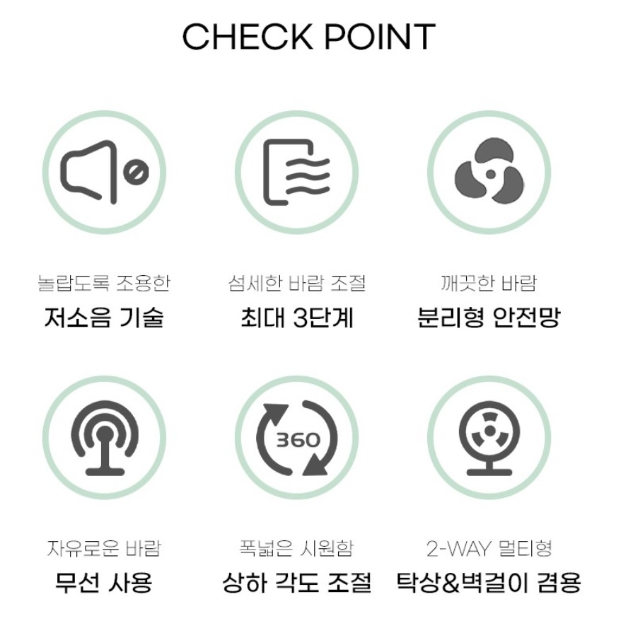 소형 벽걸이 선풍기 작은 벽걸이용 선풍기 주방용 벽 주방 선풍기 - 상세 이미지 3
