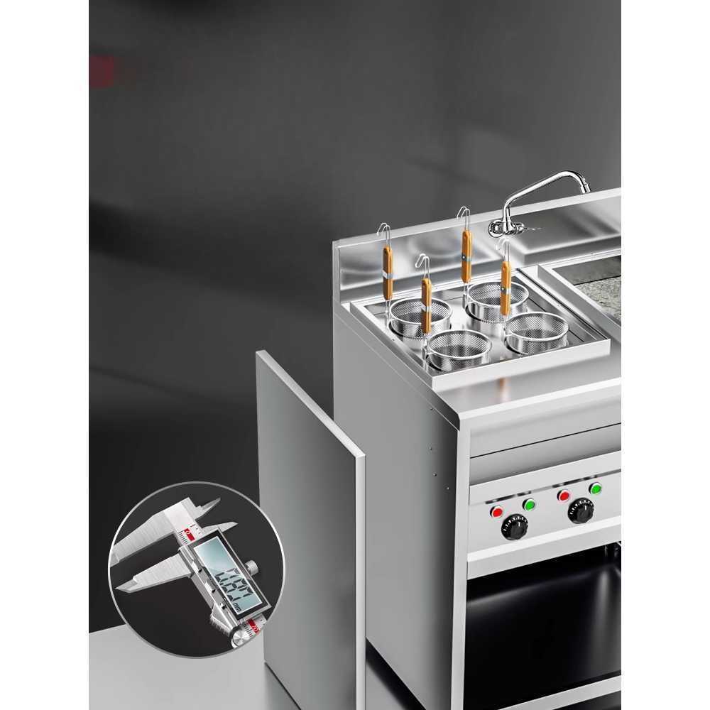 업소용 전기 해면기 식당 라면 국수 조리기 스텐 4구+보관대 (14cm 220V 6KW) - 상세 이미지 4