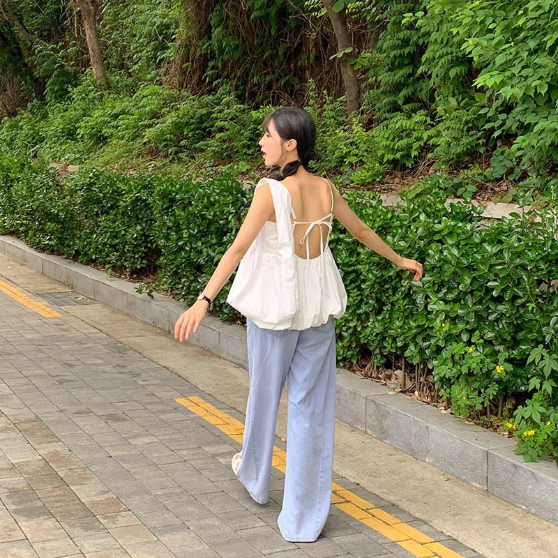 루이델 숄더 백 뒷트임 벌룬 탑 뷔스티에 세트 st2844 이미지 6