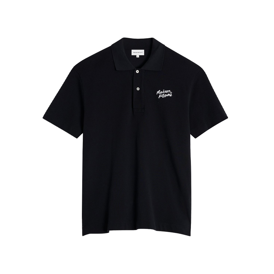 메종키츠네 남성 핸드라이팅 컴포트 폴로 반팔티셔츠 블랙 MM00201KJ7010 O197 - 상세 이미지 2
