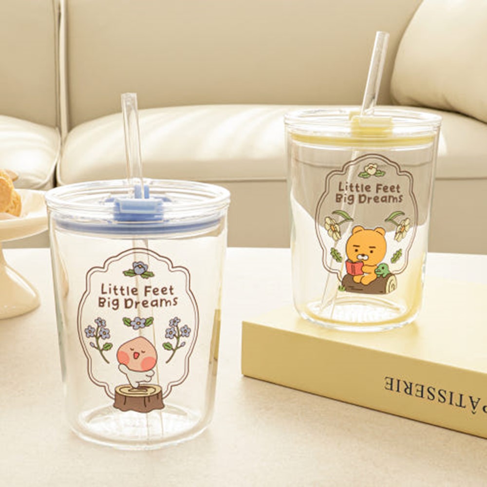 라이언 텀블러 콜드컵 빨대 글라스 카카오 굿즈 500ml - 상세 이미지 3