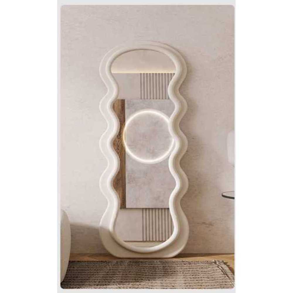 웨이브 디자인 전신 거울 물결 프레임 인테리어 소품 베이지 170x70cm - 상세 이미지 2