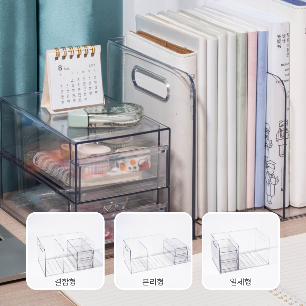 깔끔한 2단 서랍형 책꽂이 책상 위 깔끔한 정리 소품 수납 서류 잡지 꽂이 신문걸이 이미지 6