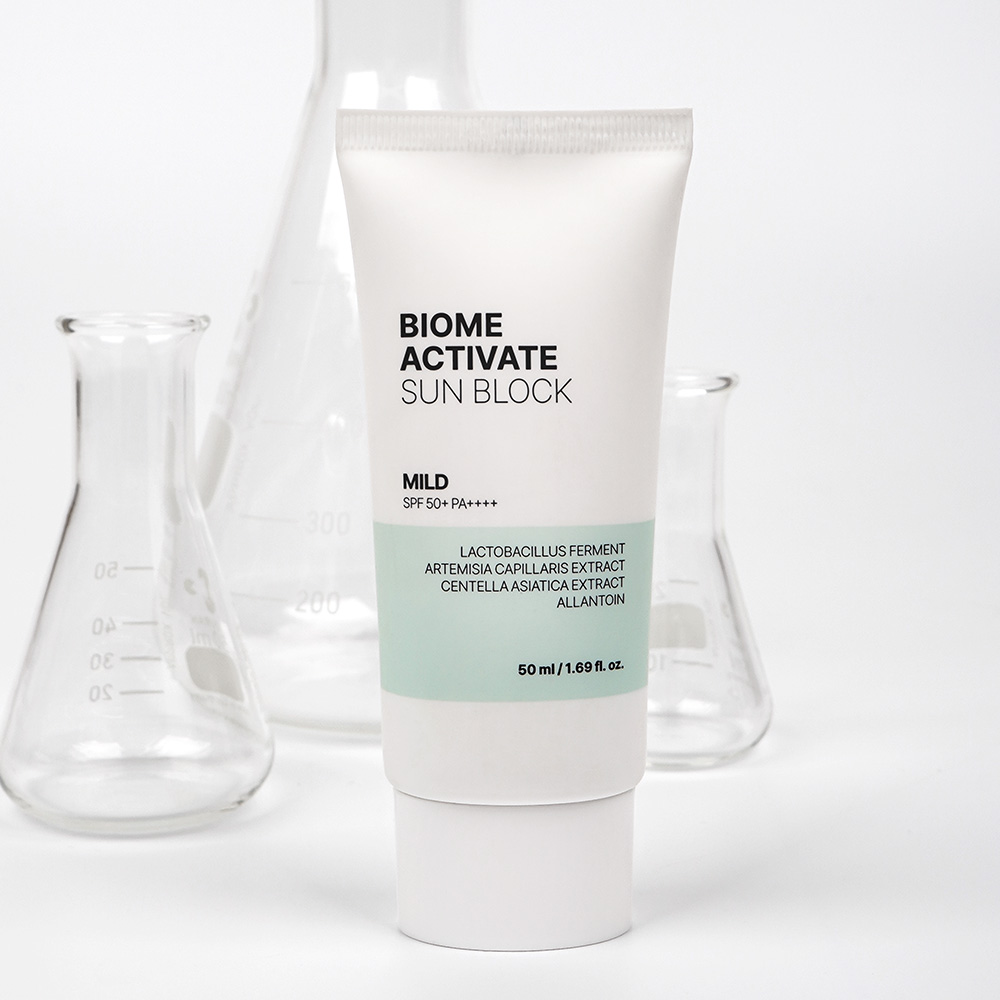 [바액] [2개] 선블록 마일드 [50ml] 무기자차 백탁최소화 피부진정 투명한사용감 보송한마무리 주름 미백 자외선차단 3중기능성 선크림