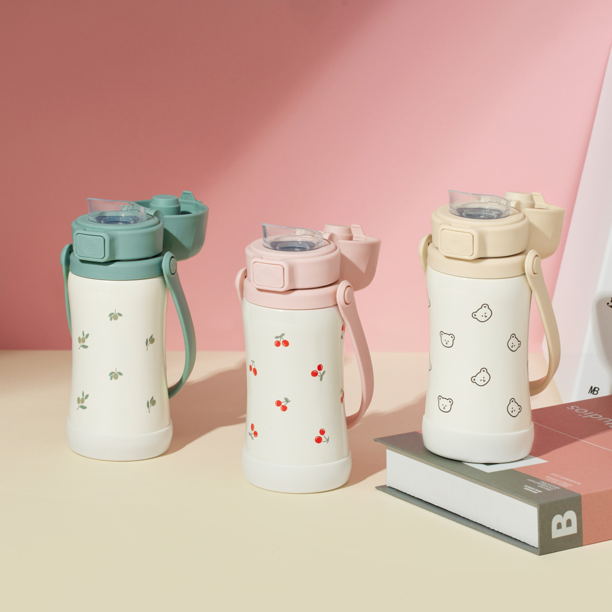 그로미미 유아텀블러 유치원물병 스텐 원터치