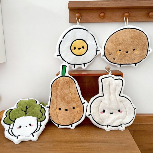 귀여운 고리 수건 핸드 타월 주방 욕실 타올