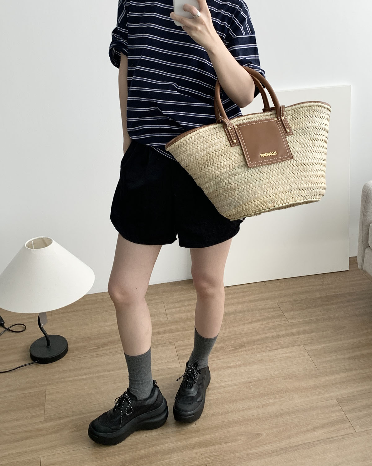 [블랙당일] 레이스 트랙쇼츠 새틴 3부 4부 밴딩 라인 러닝 숏팬츠 웨어링무드 (3c) - 상세 이미지 3