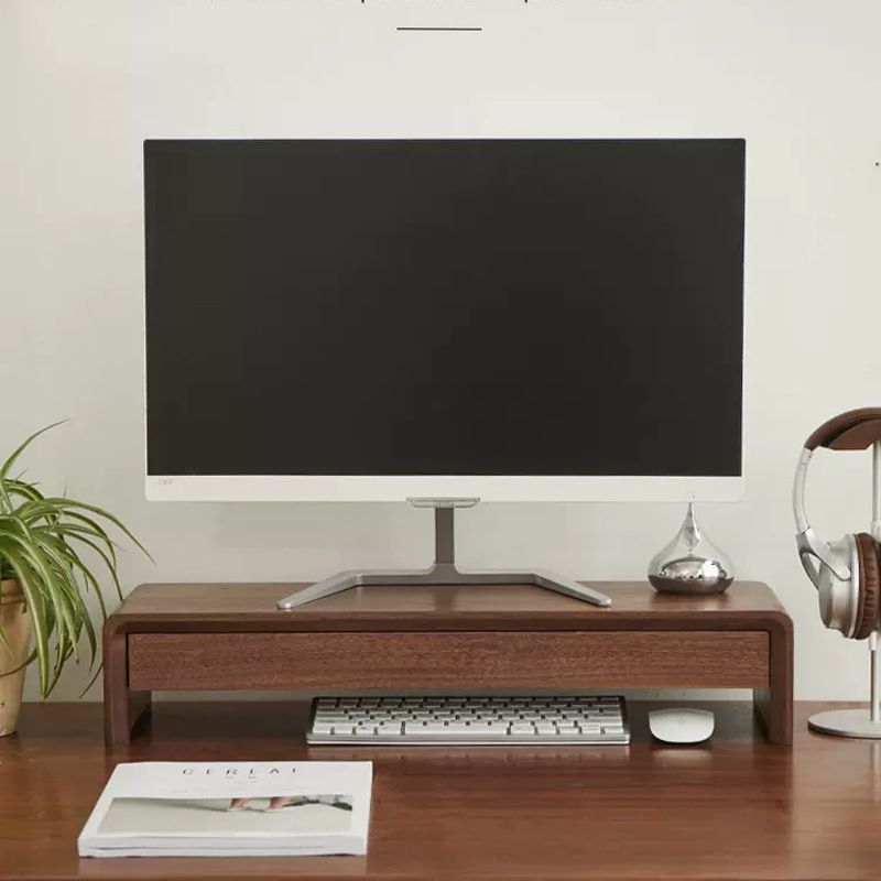 모니터받침대 선반 우드 컴퓨터책상 서랍형 모니터 거치대 50cm